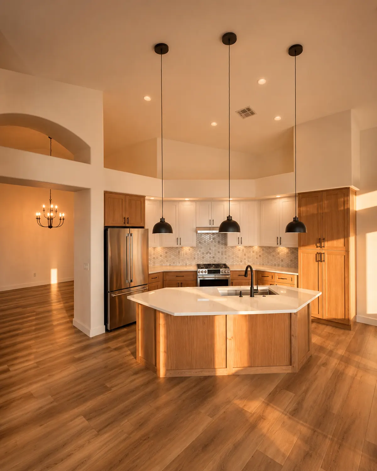 Open concept kitchen remodel completed by B&D Homes
