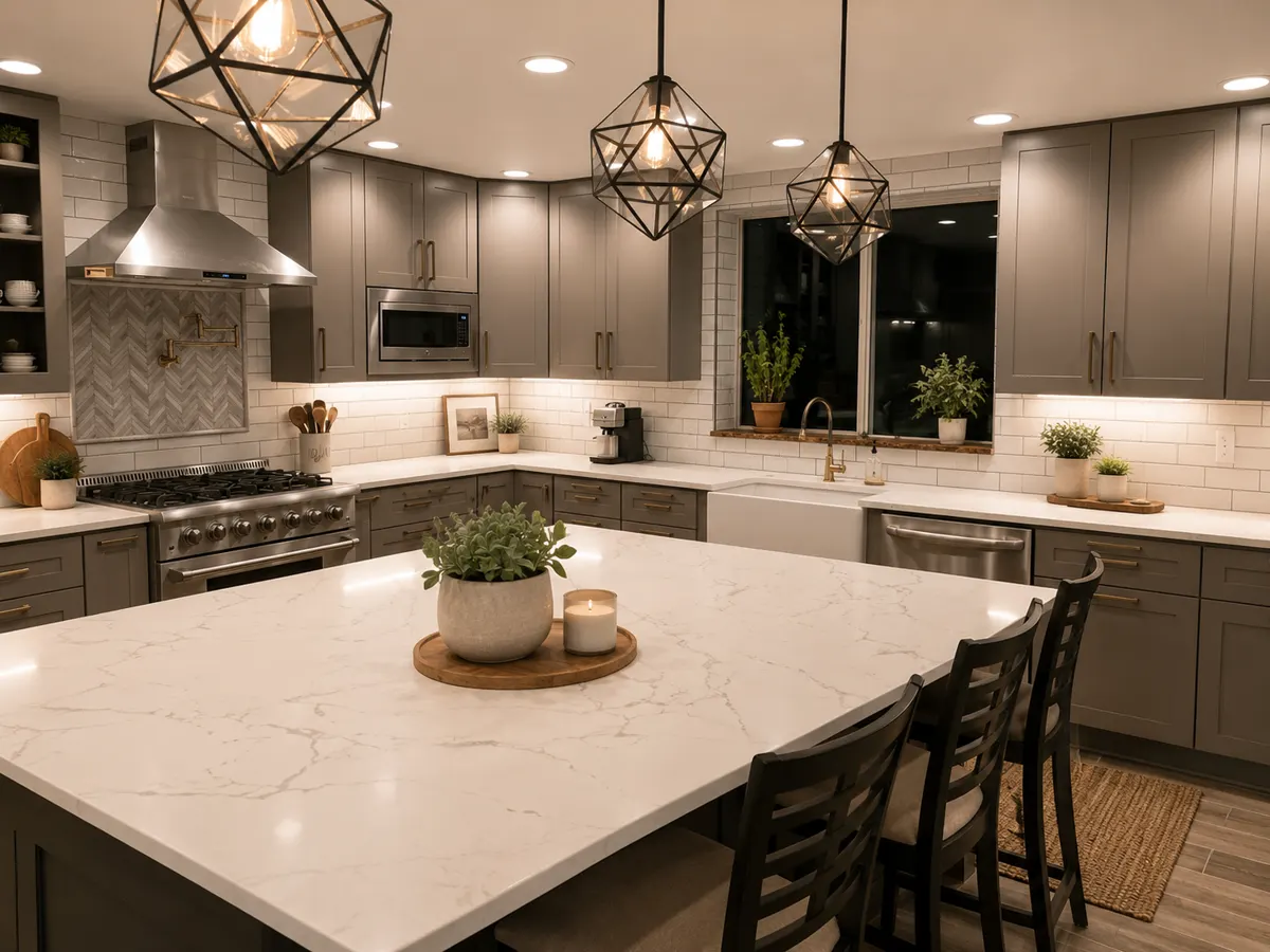 Modern kitchen remodel completed by B&D Homes